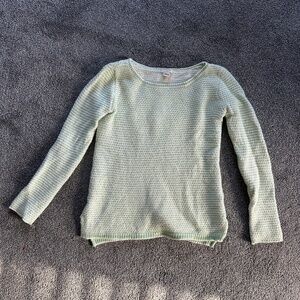 XXS JCrew Green and white sweater